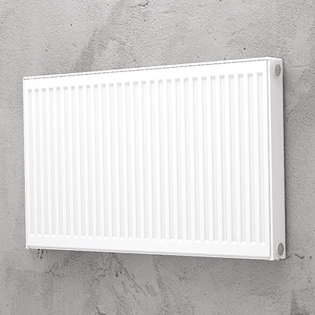 Standard plan radiator 33 – 500 x 500 mm. 4x½ tomme